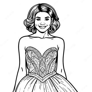 Zendaya In Sparkly Dress Coloring Page 26543-24293