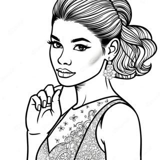 Zendaya In Sparkly Dress Coloring Page 26543-24294