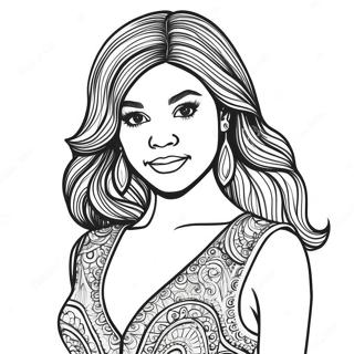 Zendaya In Sparkly Dress Coloring Page 26543-24295