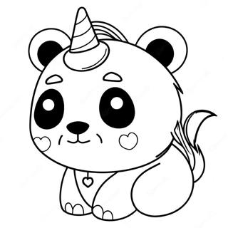 Unicorn Panda Coloring Page 26552-24300