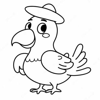 Silly Pigeon With A Hat Coloring Page 26593-24333