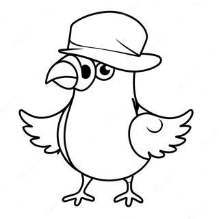 Silly Pigeon With A Hat Coloring Page 26593-24334