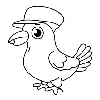 Silly Pigeon With A Hat Coloring Page 26593-24335