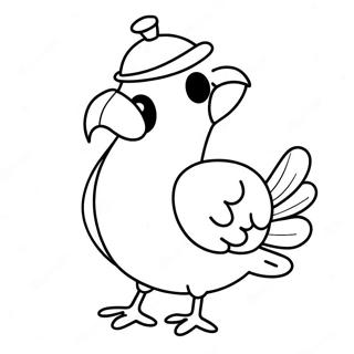 Silly Pigeon With A Hat Coloring Page 26593-24336