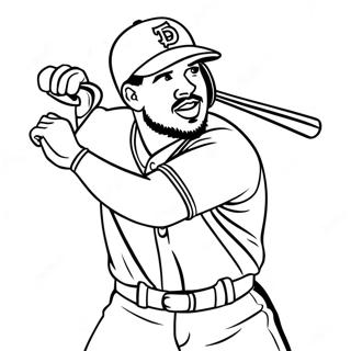 Fernando Tatis Jr Swinging Bat Coloring Page 26613-24350