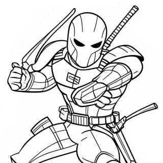 Deathstroke In Action Coloring Page 26633-24366