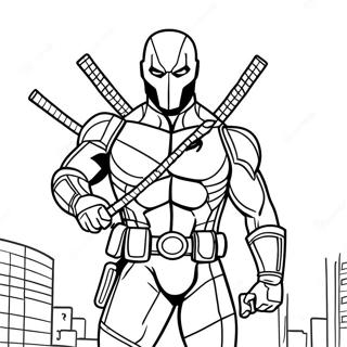 Deathstroke In Action Coloring Page 26633-24368