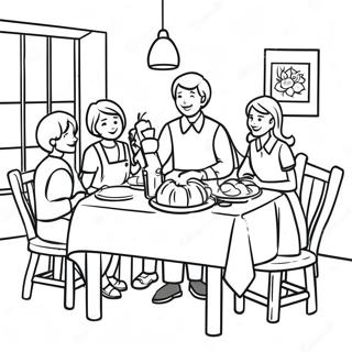 Thankful Family Gathering Coloring Page 26643-24373