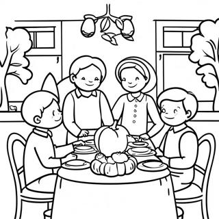 Thankful Family Gathering Coloring Page 26643-24374