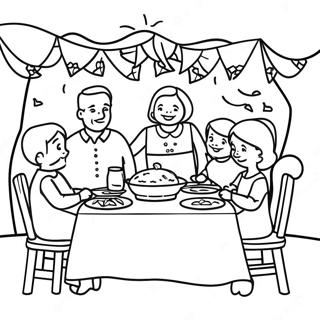 Thankful Family Gathering Coloring Page 26643-24376