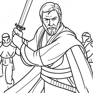 Obi Wan Kenobi In Battle Coloring Page 26653-24381