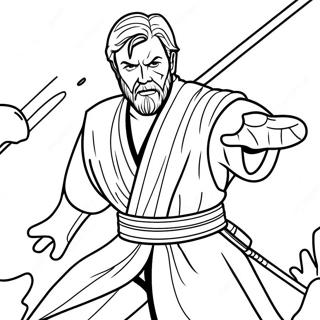 Obi Wan Kenobi In Battle Coloring Page 26653-24383