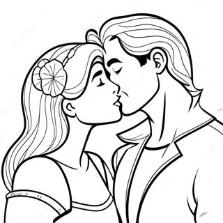 Cute Couple Kissing Coloring Page 26673-24399