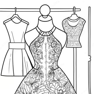 Fashion Mannequin With Dress Coloring Page 26693-24414