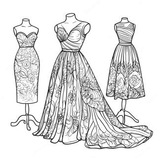 Fashion Mannequin With Dress Coloring Page 26693-24415