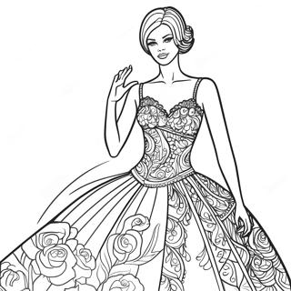 Fashion Mannequin With Dress Coloring Page 26693-24416