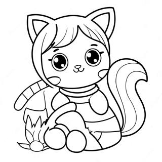 Girl With Cute Cat Coloring Page 26702-24419