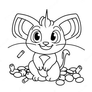 Cute Meowth With Coins Coloring Page 26713-24431