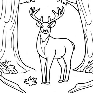 Majestic Buck Deer In Forest Coloring Page 26723-24440