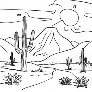 Georgia O Keeffe Desert Landscape Coloring Page 26733-24446