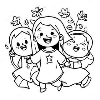 Joyful Children With Jesus Coloring Page 26763-24470