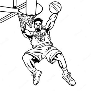 Jimmy Butler Dunking Basketball Coloring Page 26773-24480