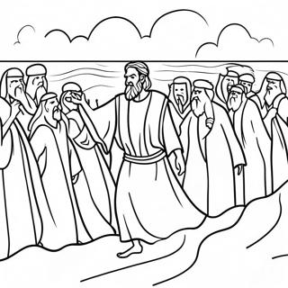 Moses Parting The Red Sea Coloring Page 2678-2183