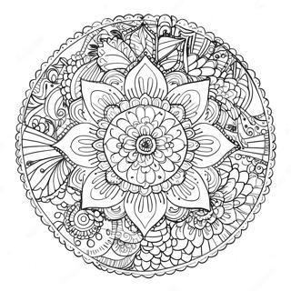 Intricate Flower Mandala Coloring Page 26793-24493