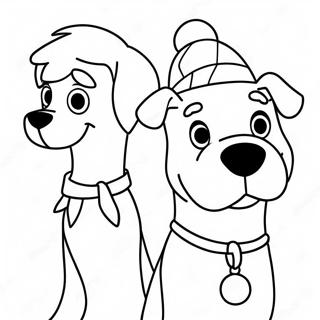 Shaggy And Scooby In Christmas Costumes Coloring Page 26833-24525