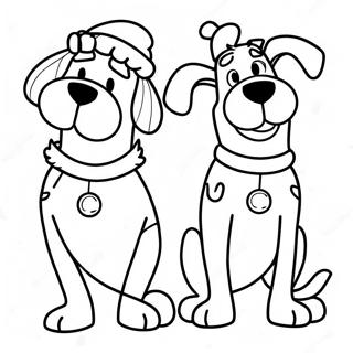 Shaggy And Scooby In Christmas Costumes Coloring Page 26833-24526