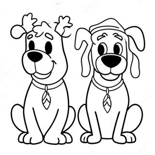 Shaggy And Scooby In Christmas Costumes Coloring Page 26833-24527