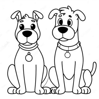 Shaggy And Scooby In Christmas Costumes Coloring Page 26833-24528