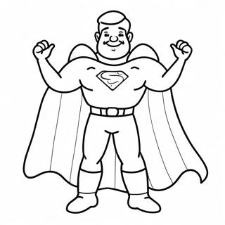 Funny Super Dad With Cape Coloring Page 26853-24542