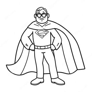 Funny Super Dad With Cape Coloring Page 26853-24543