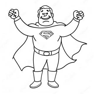 Funny Super Dad With Cape Coloring Page 26853-24544