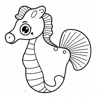 Cute Seahorse Swimming Coloring Page 2688-2191