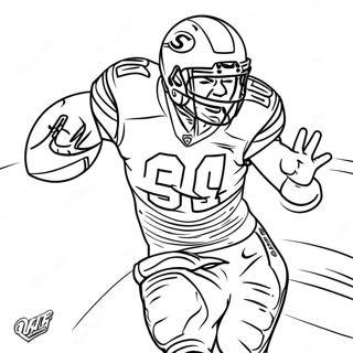 Travis Kelce In Action Coloring Page 26903-24582