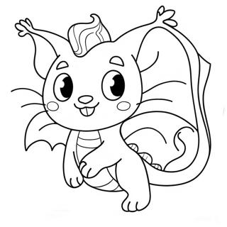 Cute Cat Dragon Flying Coloring Page 26913-24591