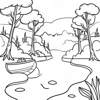 Calm River Scene Coloring Page 26943-24613