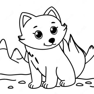 Playful Arctic Fox In Snow Coloring Page 26953-24623