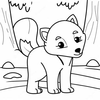 Playful Arctic Fox In Snow Coloring Page 26953-24624