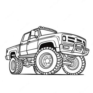 Diesel Truck Lifted Truck Coloring Page 2697-2194