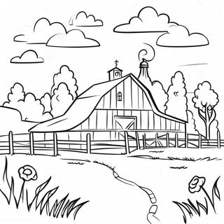 Realistic Farm Landscape Coloring Page 26992-24651