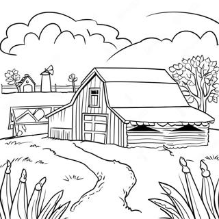 Realistic Farm Landscape Coloring Page 26992-24652