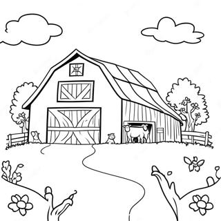 Charming Barn And Animals Coloring Page 26993-24654