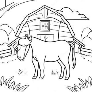 Charming Barn And Animals Coloring Page 26993-24655