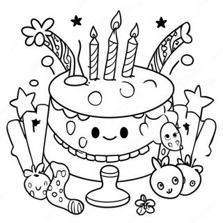 Happy 6th Birthday Celebration Coloring Page 27002-24658