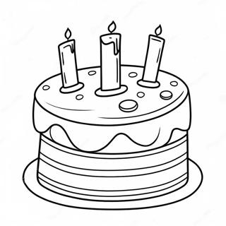 Colorful Happy 6th Birthday Cake Coloring Page 27003-24662