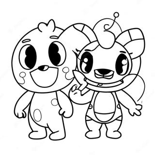 Chibi Sun And Moon Fnaf Characters Coloring Page 27013-24669