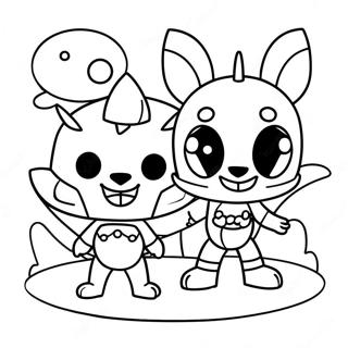 Chibi Sun And Moon Fnaf Characters Coloring Page 27013-24670